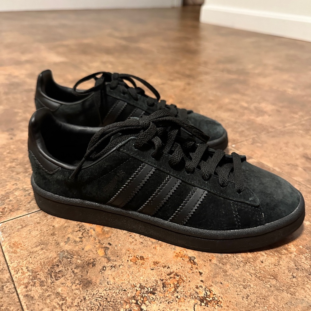 Unisex Adidas Campus Black Suede Sneakers